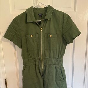 J Crew Zip Front Dress, Utility Green